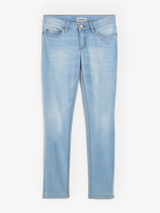 Zdjęcie produktu Jeansy ze stretchem skinny, mid waist BonPrix niebieski