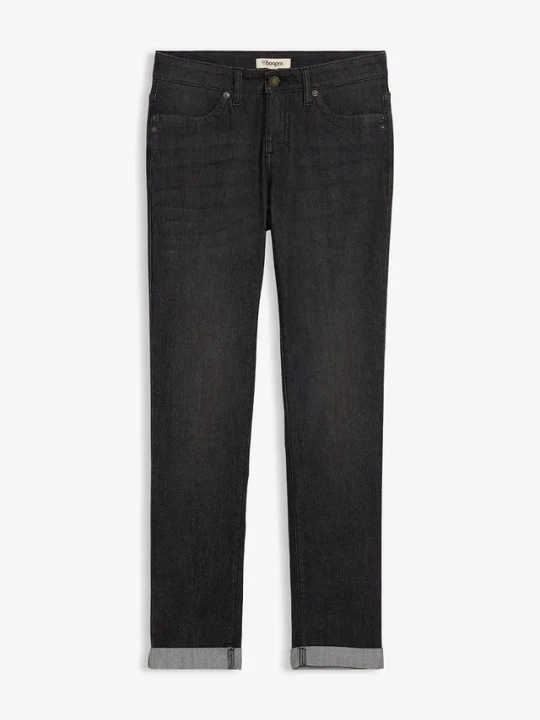 Zdjęcie produktu Jeansy ze stretchem straight, mid waist BonPrix czarny