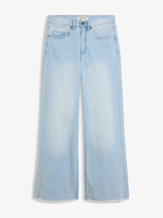Zdjęcie produktu Jeansy ze stretchem wide leg, high waist BonPrix niebieski