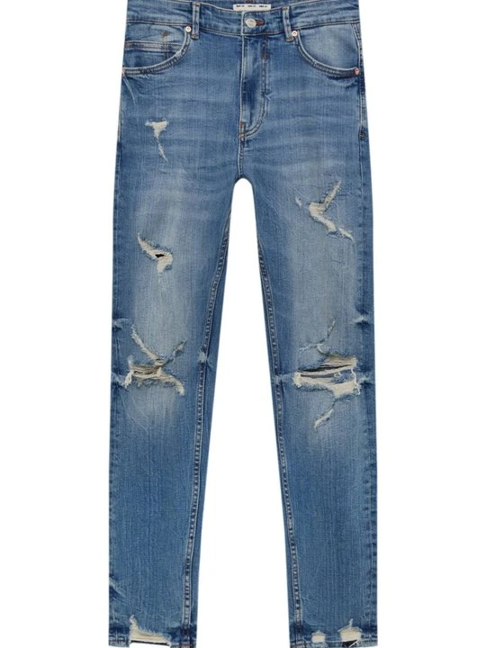 Zdjęcie produktu Jeansy Zwężane PULL&BEAR granatowy