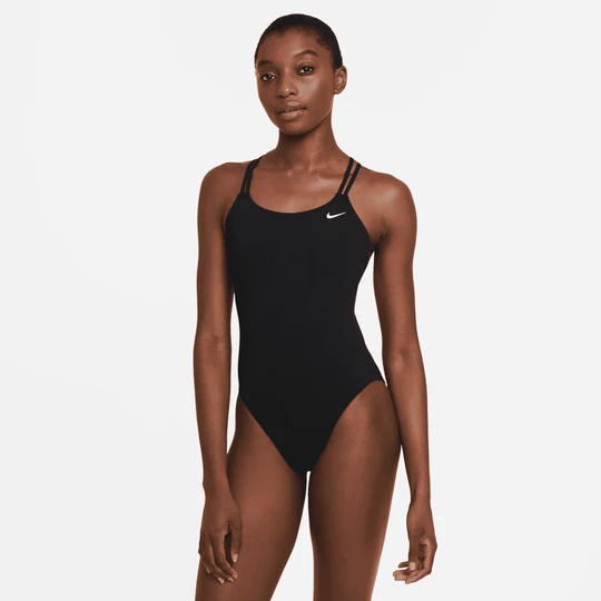 Zdjęcie produktu Jednoczęściowy damski kostium kąpielowy z ramiączkami krzyżowanymi na plecach Nike Swim HydraStrong Essential - Czerń