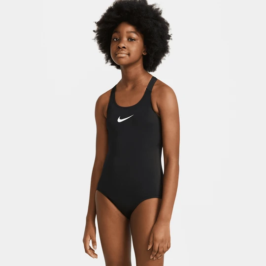 Zdjęcie produktu Jednoczęściowy strój kąpielowy z wycięciem na plecach dla dużych dzieci (dziewcząt) Nike Swim Effortless Essential - Czerń