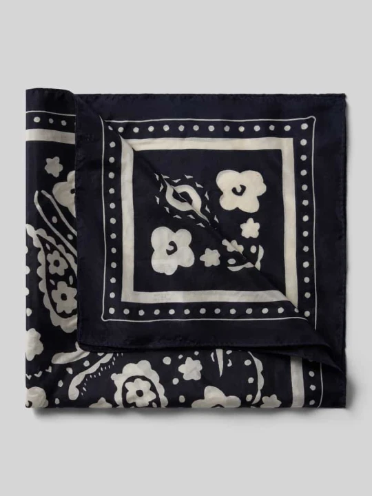 Zdjęcie produktu Jedwabna apaszka w całościowym wzorze model 'FOULARD POIS' Stefanel Granatowy melanż