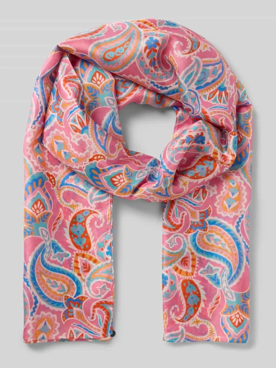 Zdjęcie produktu Jedwabna chusta z wzorem paisley na całej powierzchni model 'PONGÉ' Codello Mocnoróżowy