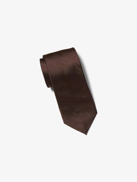 Zdjęcie produktu Jedwabny krawat w paski z logo Michael Kors