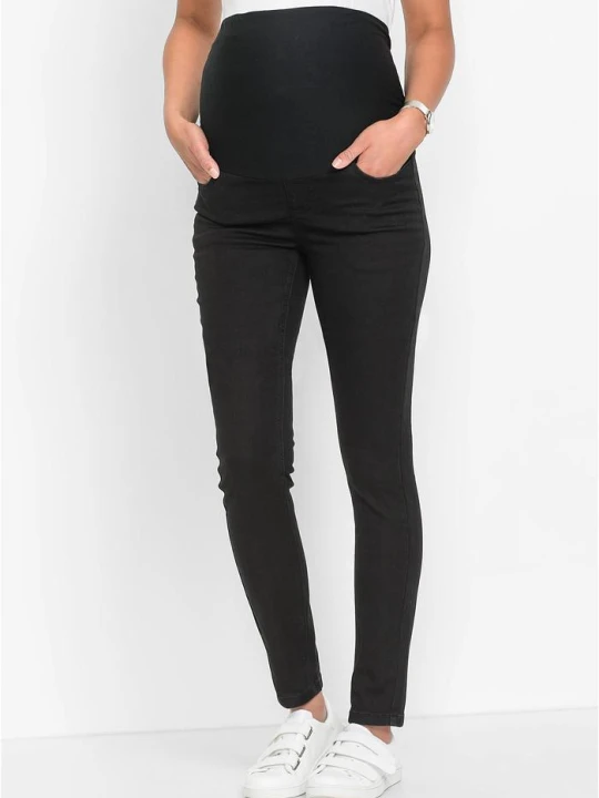 Zdjęcie produktu Jegginsy ciążowe ze stretchem, Skinny BonPrix czarny