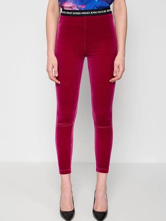 Zdjęcie produktu Jegginsy Versace Jeans Couture bordowy