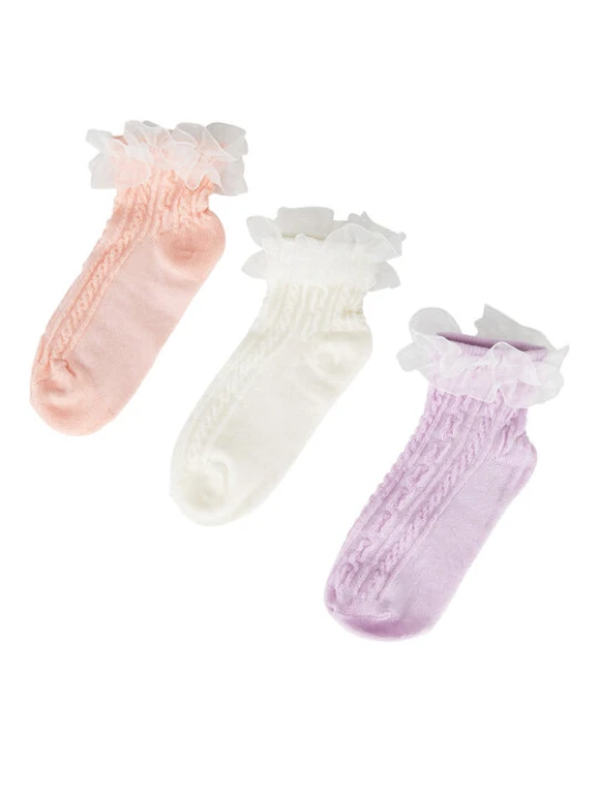 Zdjęcie produktu JENNY Skarpety krótkie 7KB-004-SS25 (3-pack) Różowy