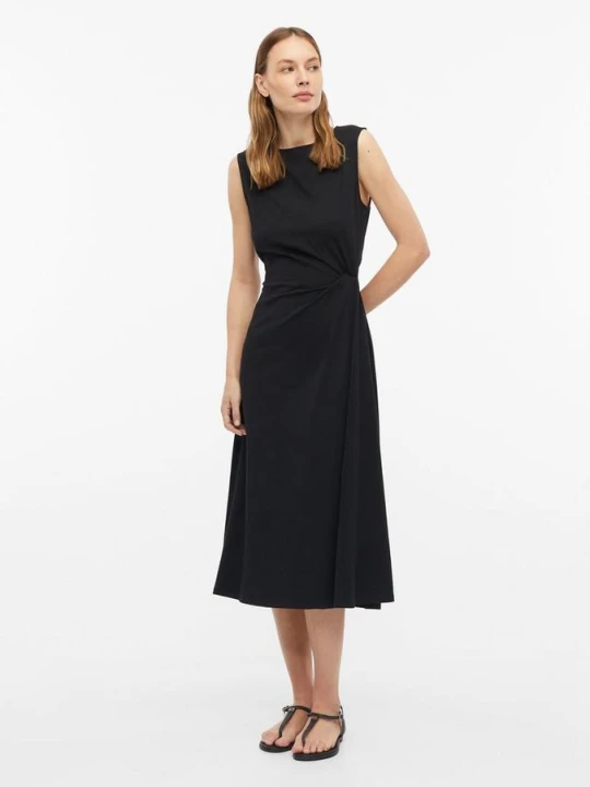 Zdjęcie produktu Jersey-Kleid mit Taillendrapierung s.Oliver czarny