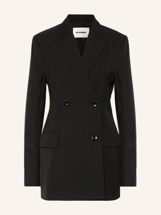 Zdjęcie produktu Jil Sander Długi Blezer Z Dodatkiem Jedwabiu schwarz CZARNY