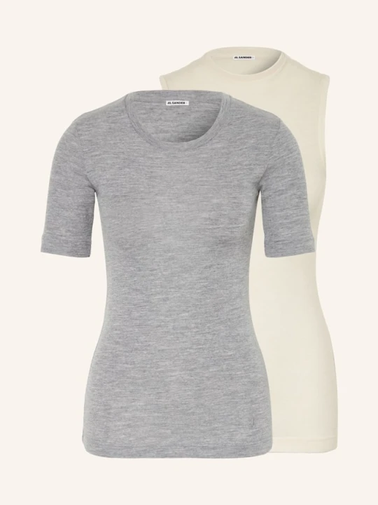Zdjęcie produktu Jil Sander Dzianinowa Koszulka grau SZARY
