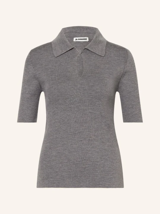 Zdjęcie produktu Jil Sander Dzianinowa Koszulka Polo grau SZARY