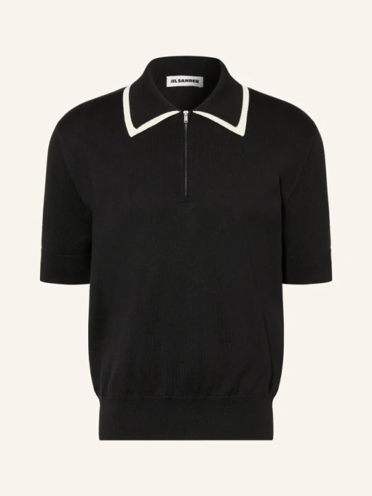 Zdjęcie produktu Jil Sander Dzianinowa Koszulka Polo schwarz CZARNY