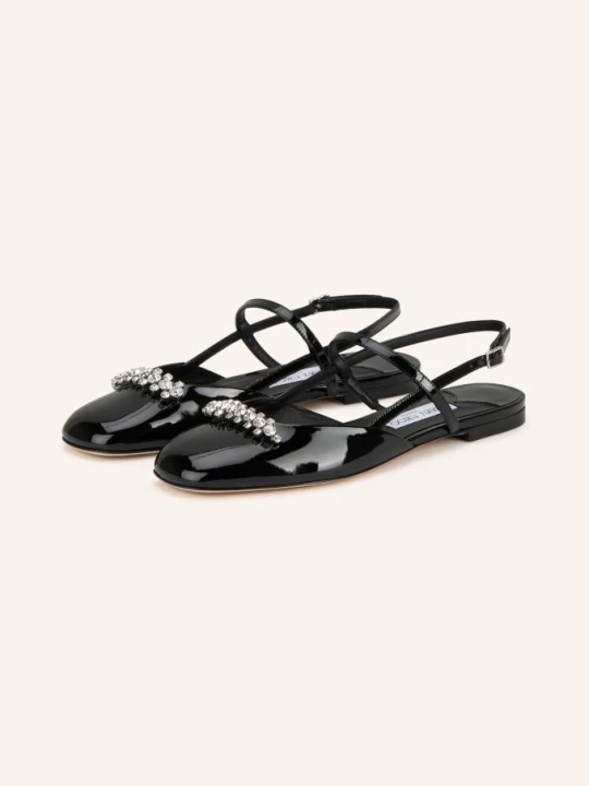 Zdjęcie produktu Jimmy Choo Baleriny Mary Jane Belinda Z Kamieniami Ozdobnymi schwarz