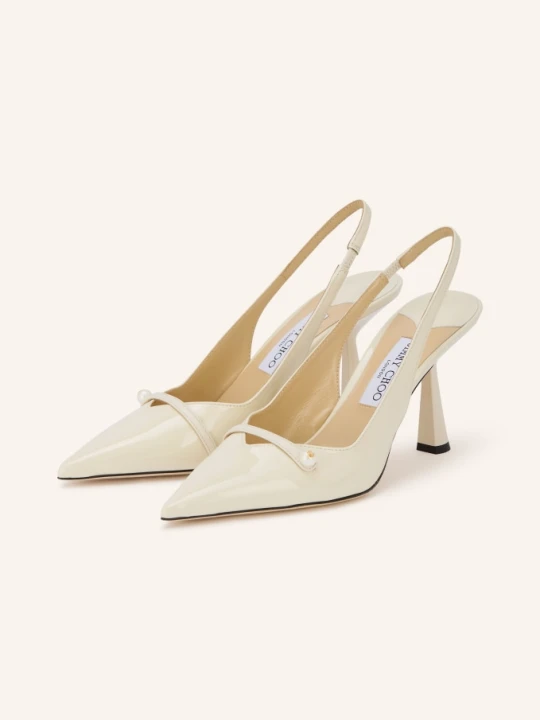 Zdjęcie produktu Jimmy Choo Czółenka Z Odkrytą Piętą Amita 85 weiss ECRU
