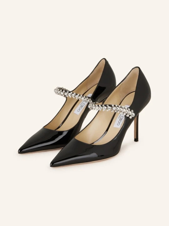 Zdjęcie produktu Jimmy Choo Czółenka Z Odkrytą Piętą Bing 85 Z Ozdobnymi Kamykami schwarz CZARNY