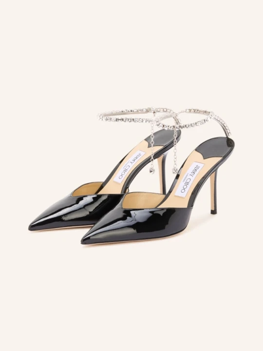 Zdjęcie produktu Jimmy Choo Czółenka Z Odkrytą Piętą Saeda 85 Z Ozdobnymi Kamykami schwarz CZARNY