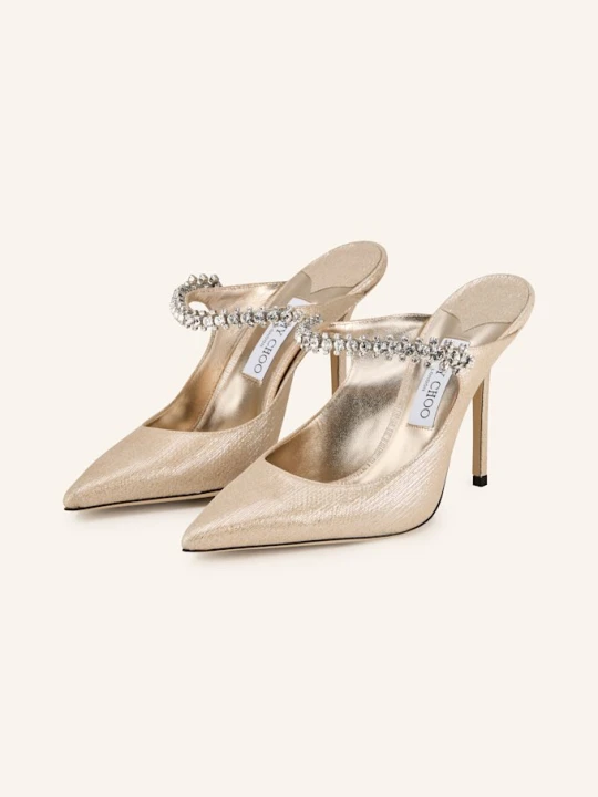 Zdjęcie produktu Jimmy Choo Mules Bing Z Ozdobnymi Kamykami gold