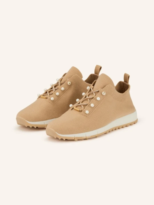 Zdjęcie produktu Jimmy Choo Sneakersy Veles Z Ozdobnymi Perełkami beige