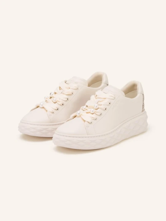 Zdjęcie produktu Jimmy Choo Sneakery Z Ozdobnymi Perełkami weiss