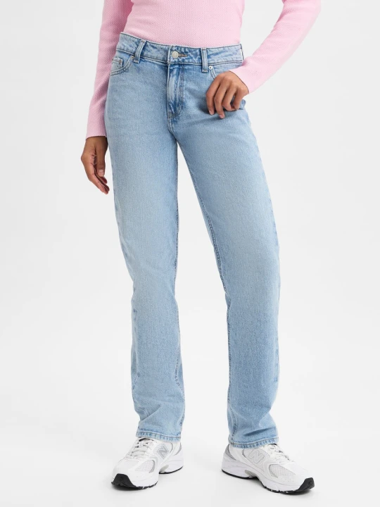 Zdjęcie produktu JJXX jeansy o prostym kroju -JXNice SL Straight MW Kobiety Bawełna niebieski