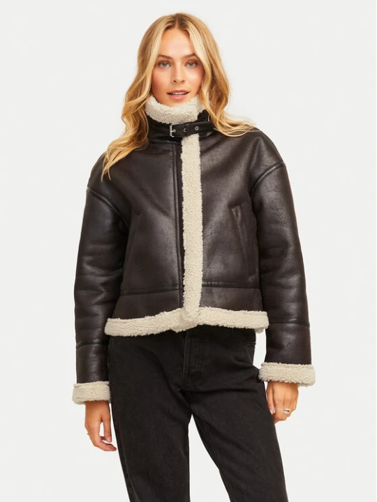Zdjęcie produktu JJXX Kurtka z imitacji skóry Yolanda 12259326 Brązowy Regular Fit