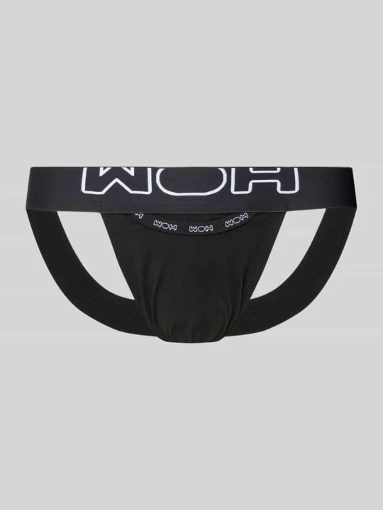 Zdjęcie produktu Jockstrap o kroju slim fit z wyhaftowanym logo model 'Fun' WOH Czarny