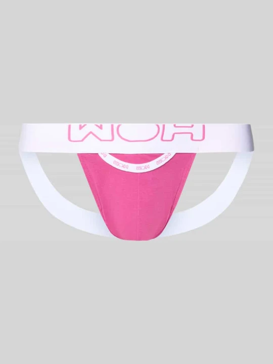 Zdjęcie produktu Jockstrap o kroju slim fit z wyhaftowanym logo model 'Fun' WOH Mocnoróżowy