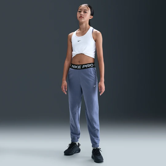 Zdjęcie produktu Joggery dla dużych dzieci (dziewcząt) Dri-FIT Nike Pro Fleece - Niebieski