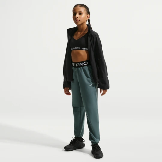 Zdjęcie produktu Joggery dla dużych dzieci (dziewcząt) Dri-FIT Nike Pro Fleece - Szary