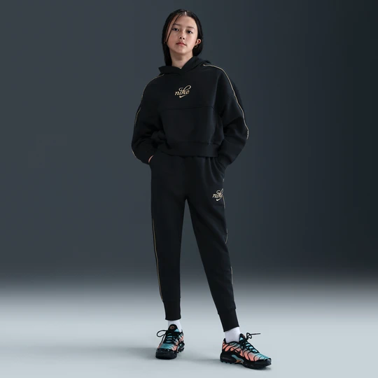 Zdjęcie produktu Joggery o kroju oversize dla dużych dzieci (dziewcząt) Nike Club Fleece - Czerń