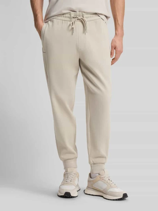 Zdjęcie produktu Jogpants o kroju regular fit z mieszanki bawełny model 'LAMONT' Boss Beżowy