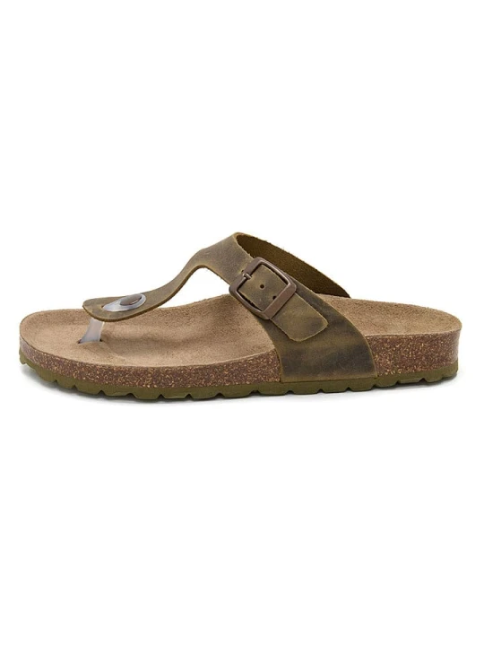 Zdjęcie produktu JOLANA & FENENA Skórzane japonki w kolorze khaki rozmiar: 37
