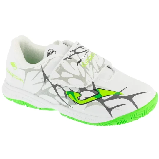 Zdjęcie produktu Joma Super Copa Jr 2502 INV SCJW2502INV, Dla chłopca, Białe, buty halowe - halówki, skóra syntetyczna, rozmiar: 27