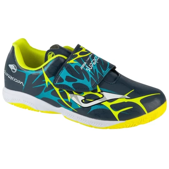 Zdjęcie produktu Joma Super Copa Jr 2503 INV SCJS2503INV, Dla chłopca, Granatowe, buty halowe - halówki, skóra syntetyczna, rozmiar: 24