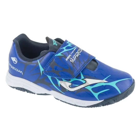Zdjęcie produktu Joma Super Copa Jr 2504 INV SCJW2504INV, Dla chłopca, Niebieskie, buty halowe - halówki, skóra syntetyczna, rozmiar: 28