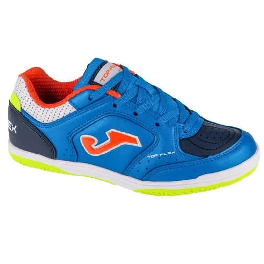 Zdjęcie produktu Joma Top Flex Jr 2494 IN TPJW2494INV, Dla chłopca, Niebieskie, buty halowe - halówki, skóra syntetyczna, rozmiar: 28