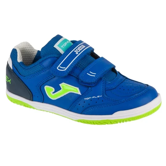 Zdjęcie produktu Joma Top Flex Jr 2504 IN TPJS2504INV, Dla chłopca, Niebieskie, buty halowe - halówki, skóra syntetyczna, rozmiar: 28