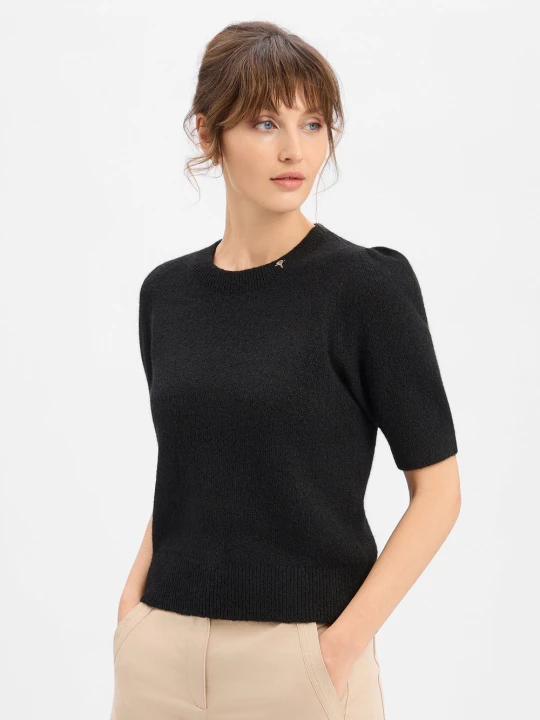 Zdjęcie produktu JOOP! koszula z dzianiny z wełną - Kylie Kobiety Sztuczne włókno czarny