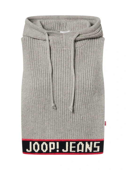Zdjęcie produktu Joop Jeans dzianinowa kamizelka z kapturem z wełny dziewiczej - Krota Kobiety Bawełna szary | czerwony | czarny, ONE SIZE