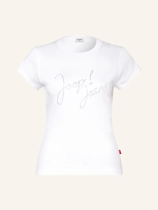 Zdjęcie produktu Joop! Jeans Koszulka Tineta Z Kamieniami Ozdobnymi weiss BIAŁY