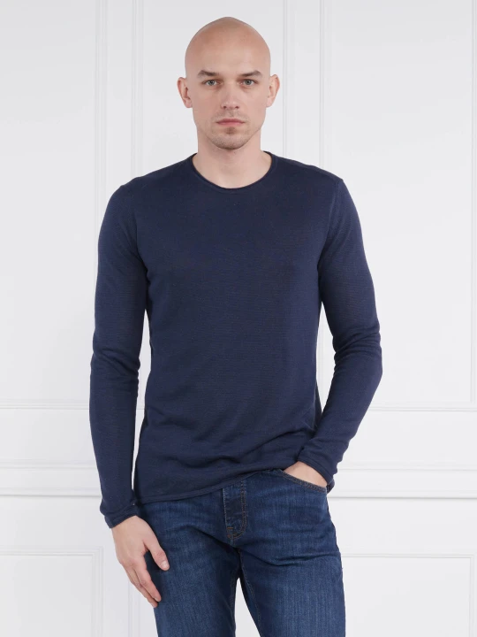 Zdjęcie produktu Joop! Jeans Lniany sweter Fidos | Regular Fit granatowy
