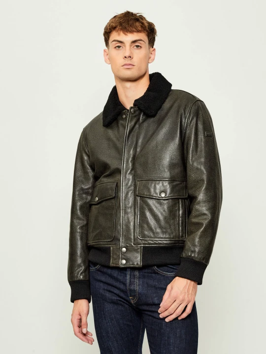 Zdjęcie produktu Joop! Jeans Skórzana kurtka Falko | Regular Fit | shearling czarny
