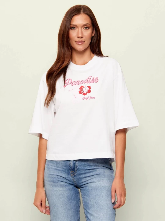 Zdjęcie produktu Joop! Jeans T-shirt Tyna | Relaxed fit biały