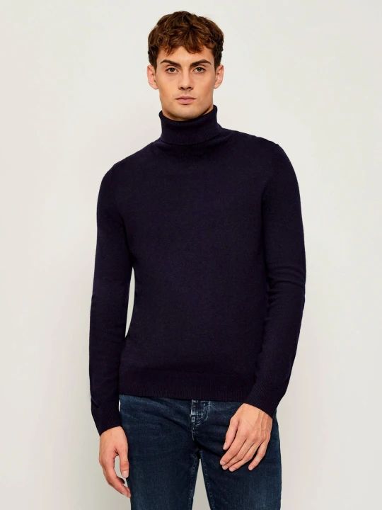 Zdjęcie produktu Joop! Jeans Wełniany golf Larsor | Slim Fit granatowy