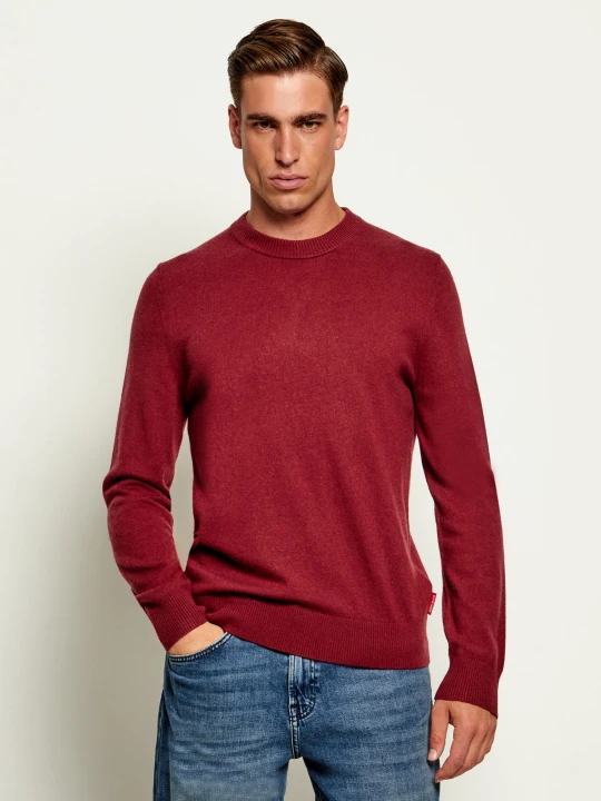Zdjęcie produktu Joop! Jeans Wełniany sweter Laurelor | Regular Fit bordowy