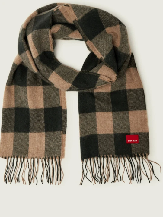 Zdjęcie produktu Joop! Jeans Wełniany szal Lazlo oliwkowy