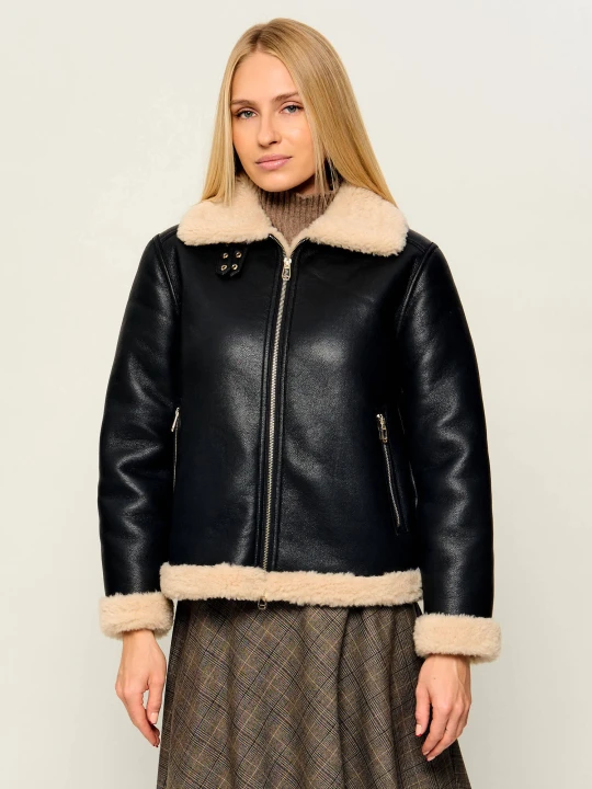 Zdjęcie produktu Joop! Kożuch Ollin | Loose fit | shearling czarny