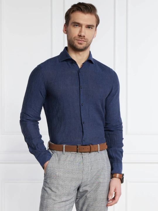 Zdjęcie produktu Joop! Lniana koszula 146Pai-W | Slim Fit granatowy