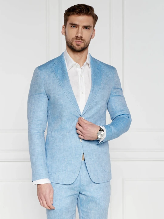 Zdjęcie produktu Joop! Lniana marynarka Hoverest | Slim Fit niebieski